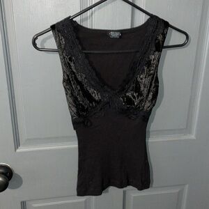 Velvet detail tank top